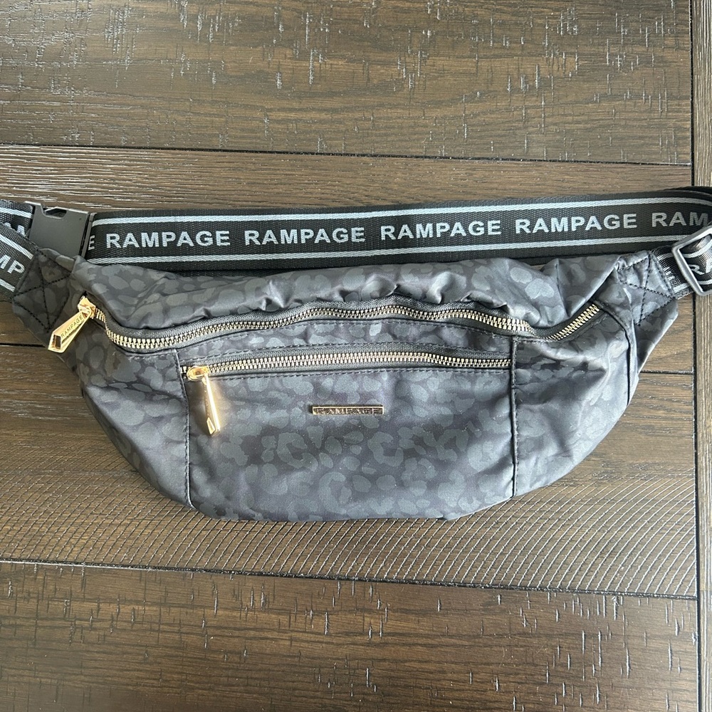 Rampage Black Belt Bag with Gold Accents